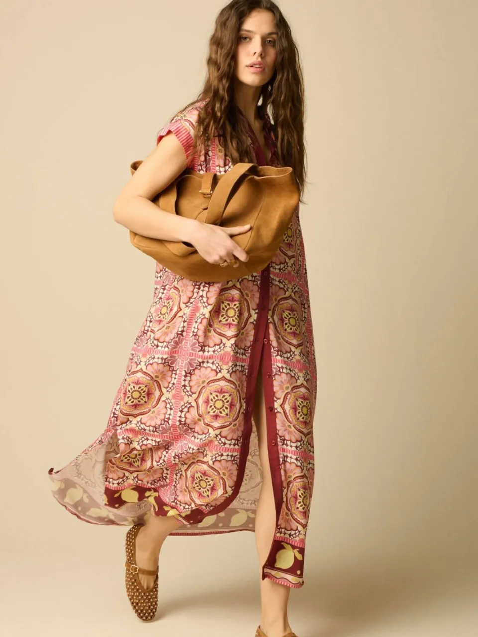 Sissy-Boy viscose blousejurk met ceintuur en print - roze, foto 5