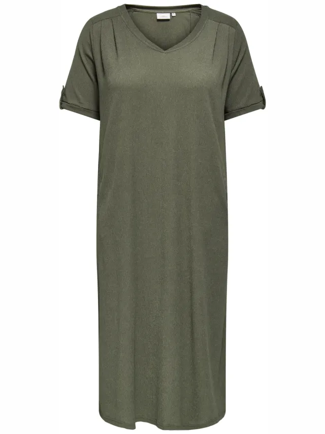 Only Carmakoma T-shirtjurk zomerjurk donkergroen