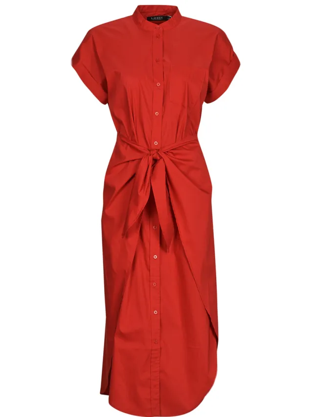 Lauren Ralph Lauren Lange Jurk Lauren Ralph Lauren CHONIE-SHORT SLEEVE-DAY DRESS Rood