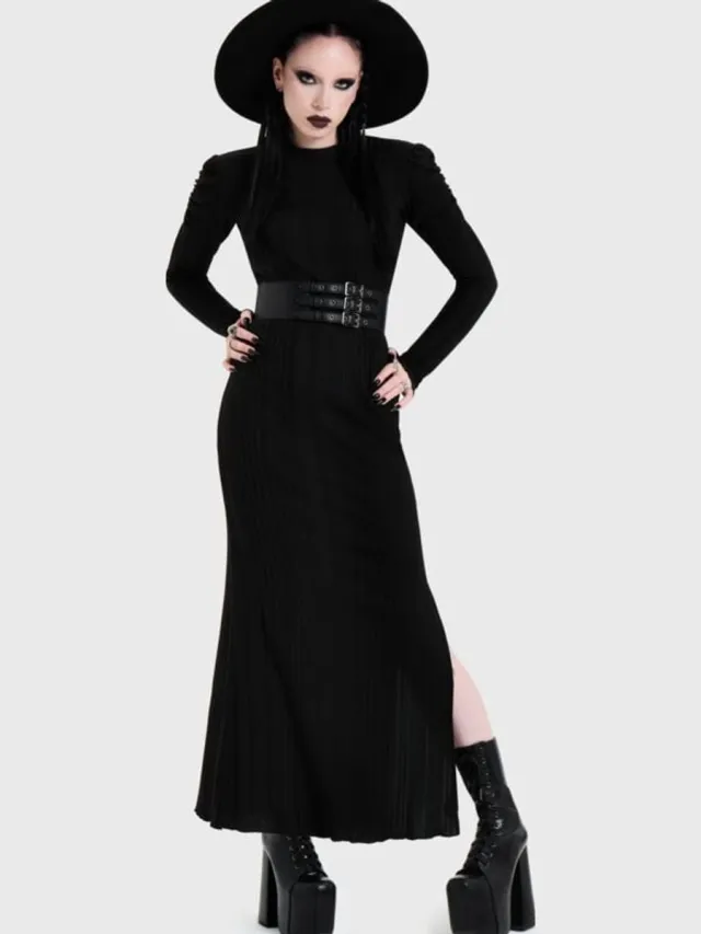 Killstar NOIR BACK CUT OUT MAXI DRESS Dames Maxi-jurk - zwart