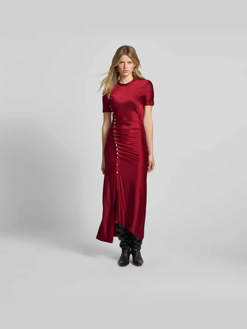 Rabanne Maxi-jurk met plooien Rood