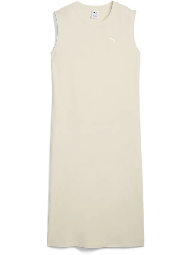 Puma Ess Mouwloze Jurk Beige L Vrouw Alpine Snow