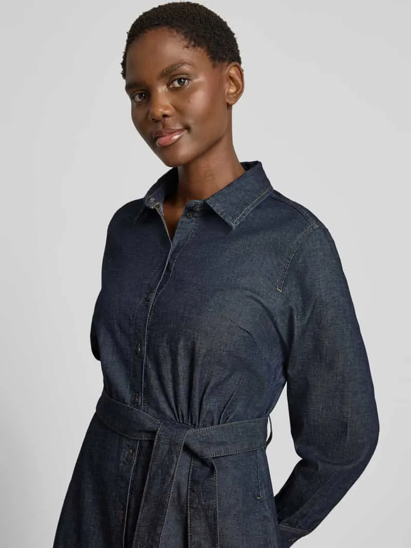 Tom Tailor Loose fit vrijetijdsjurk van katoenmix marineblauw, foto 4