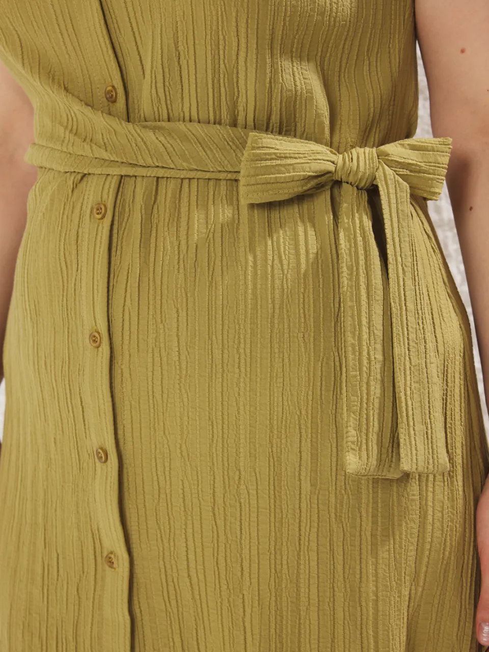 Trendyol Curve Dames Kaki Effen Midi Lang Casual Blousejurk Grote maten Jurk, foto 2