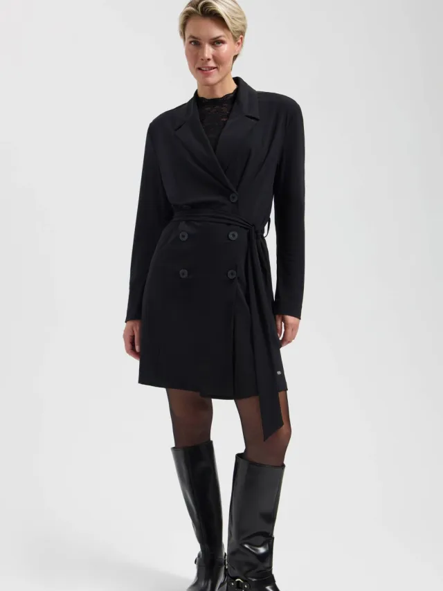 Lady Day travelstof blazerjurk - zwart