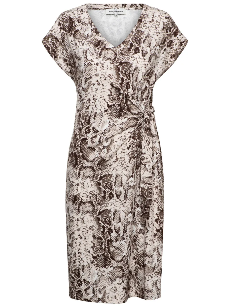 &Co Woman midi jurk met dierenprint donkerbruin donkerbruin/ecru, foto 2