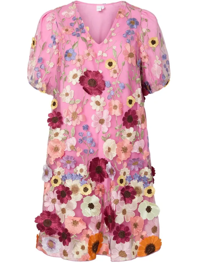Yas Mini jurk YASFLOWERING Pink Lavender 1