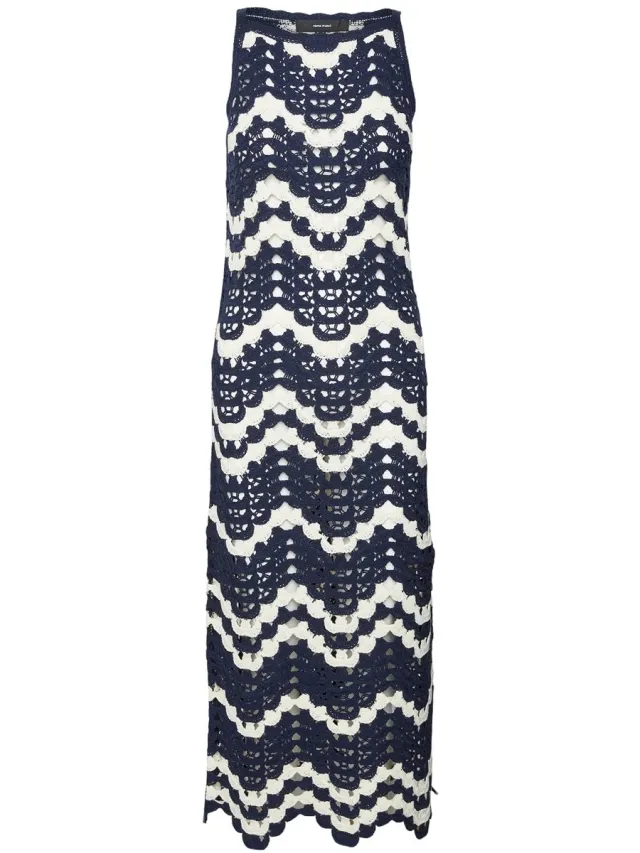 Vero Moda Gebreide jurk VMVENUS Lange jurk Navy Blazer 1