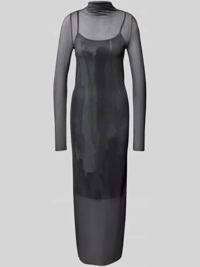 Alessa&Anna Winter X P&C* Maxi-jurk van mesh antraciet, foto 2