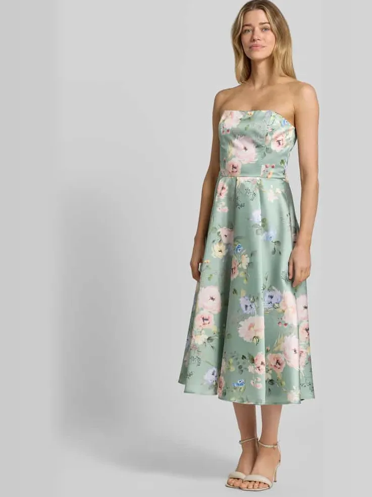 Swing Cocktailjurk in off-shoulder-look lichtgroen, foto 3