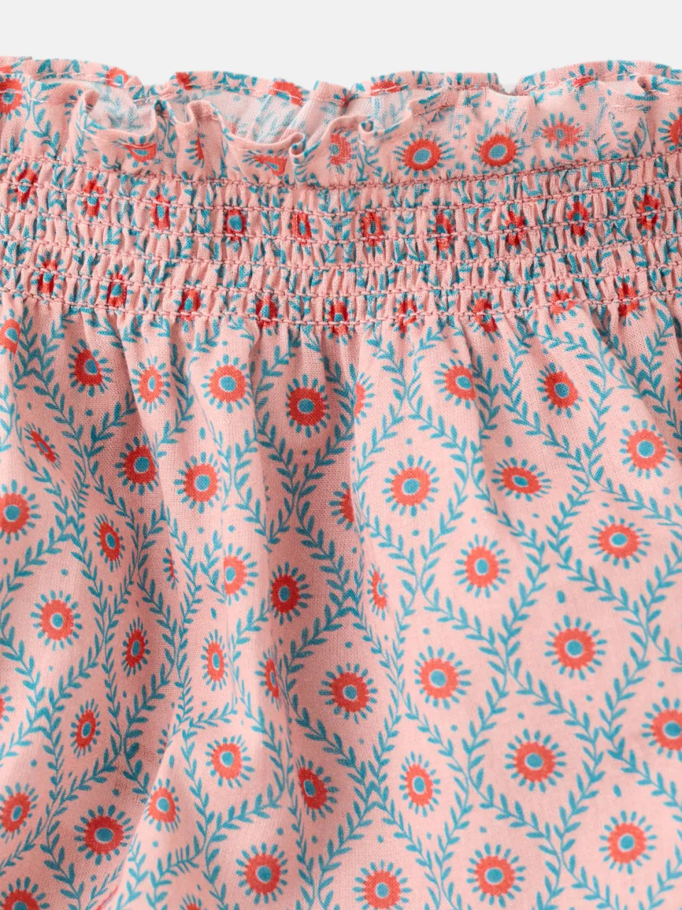 Mango Kids korte jurk met print en ruches roze, foto 5