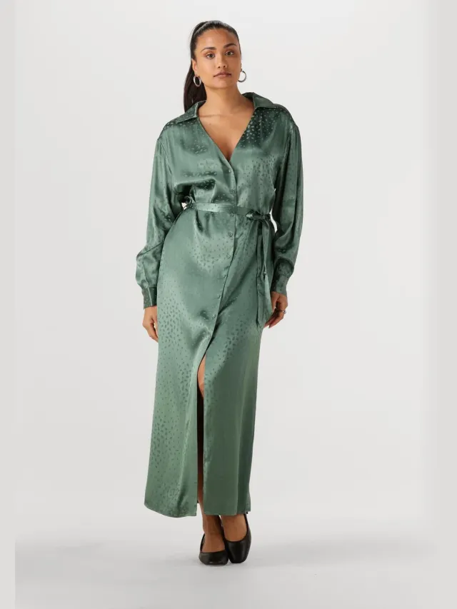 Another-Label Another Label Dames Jurken Noel Dress L/s - Groen