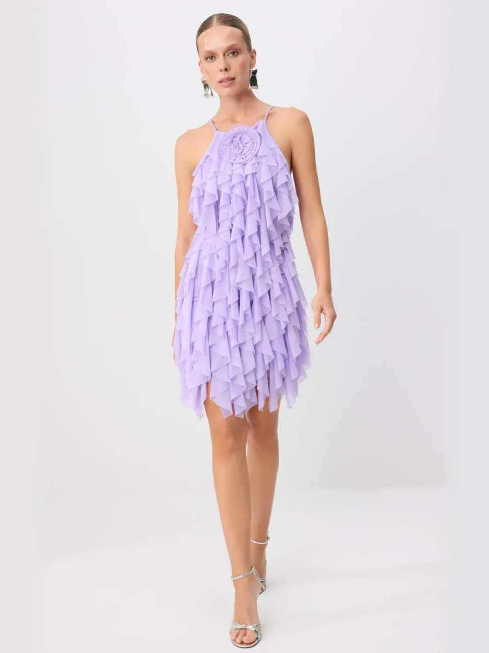 Trendyol TRENDYOLMİLLA Dames Paars Effen Kort / Mini Mouwloos Bodycon Jurken Lila