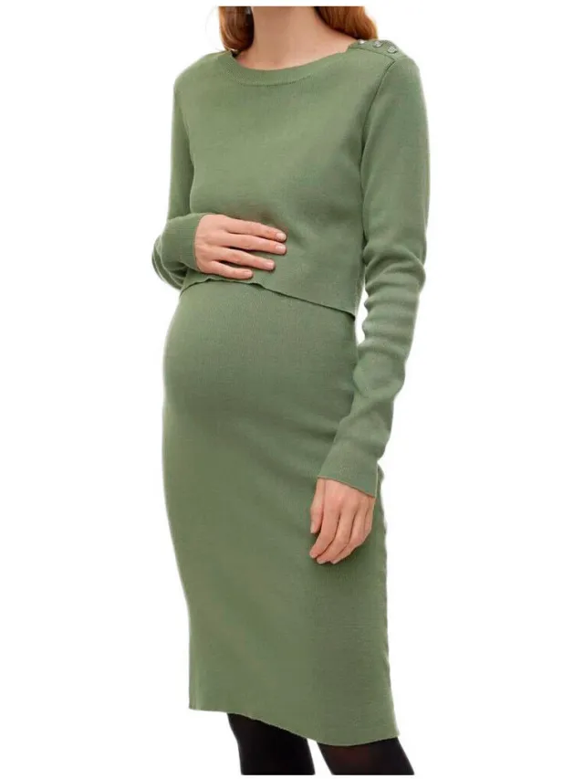 Mamalicious Korte Jurk Mamalicious June Groen