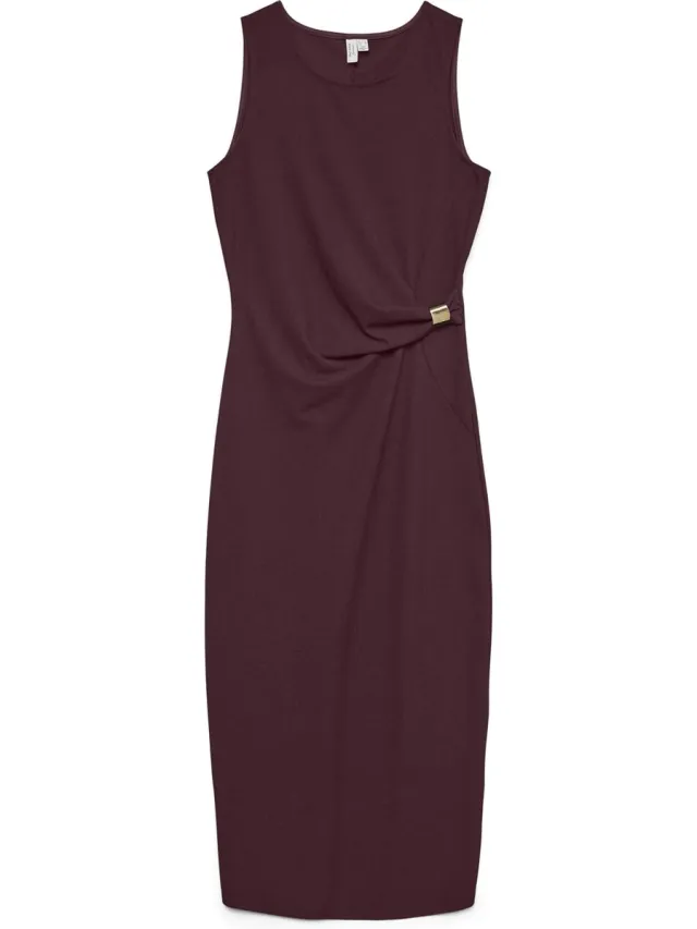 Vero Moda VMHOSANNA S/L 7/8 DRESS JRS BTQ GA - Dames - Maxi jurken Winetasting