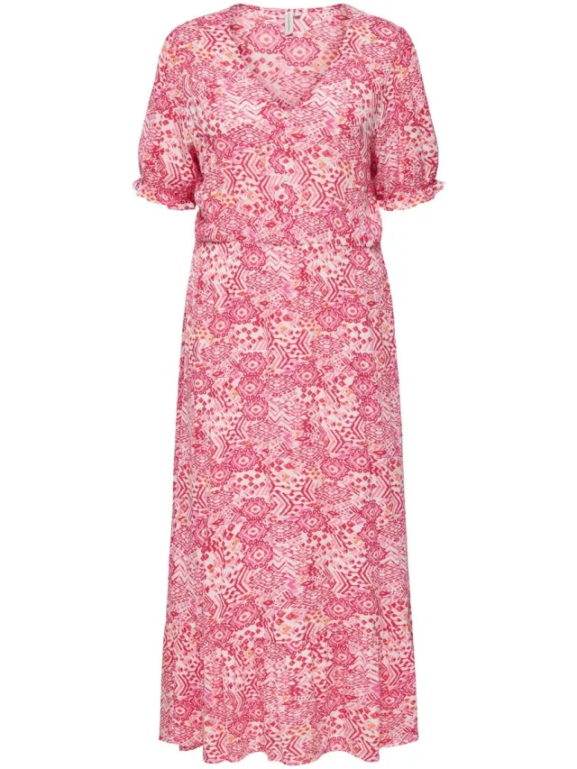 Only Carmakoma CARCHIANTI S/S LONG DRESS WVN NOOS - Dames - Maxi jurken cloud dancer
