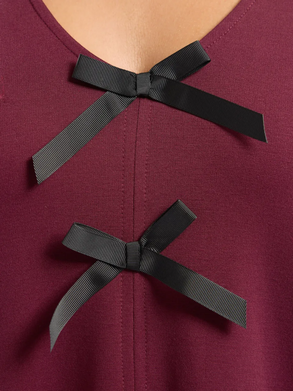 Yours Bourgondischrode Tuniekjurk Met Strikdetail rood, foto 5