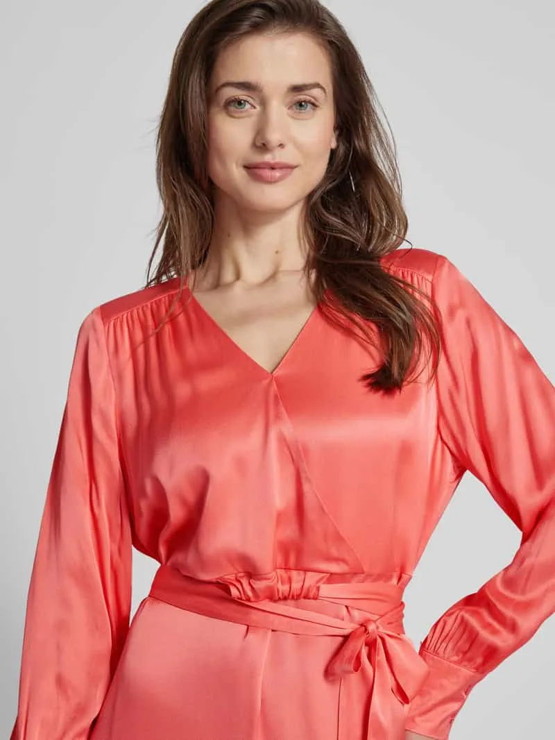 Milano Italy Midi-jurk in wikkellook van viscose koraal, foto 3