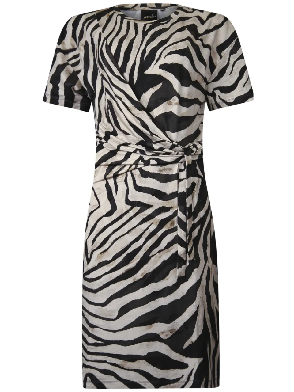 Poools T-shirtjurk korte jurk met zebraprint zwart, foto 2