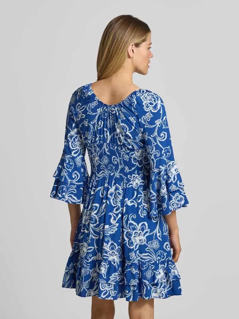 Apricot Mini-jurk van zuivere viscose met smockdetail blauw, foto 3