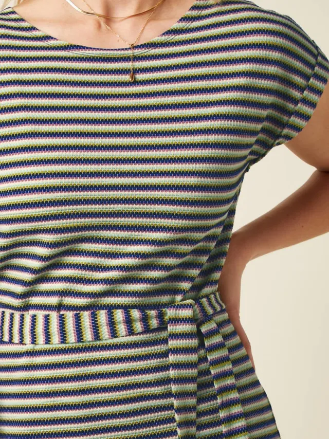 King Louie gestreepte T-shirtjurk groen, foto 4