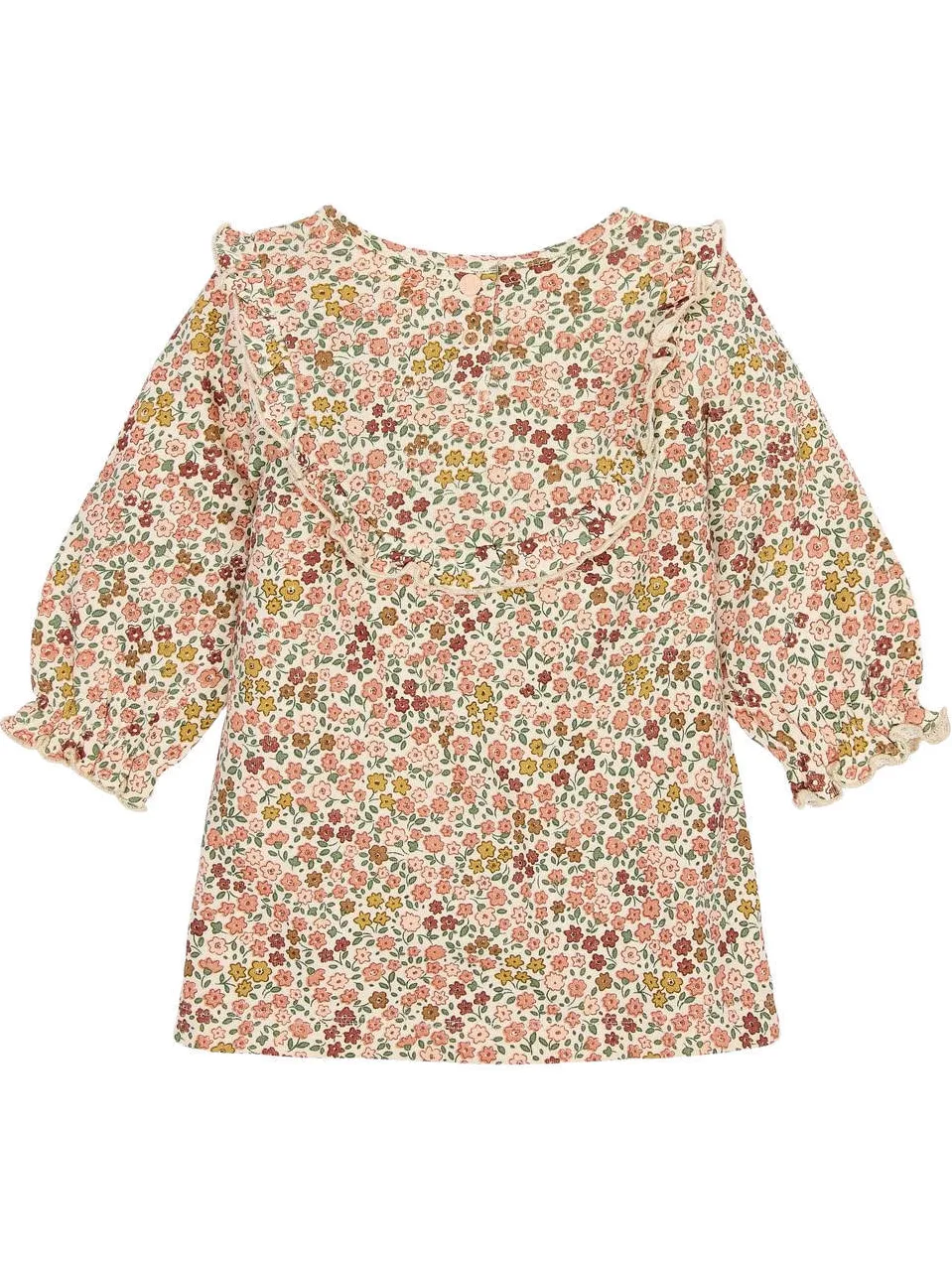 Little Dutch gebloemde jurk met ruches beige, foto 2