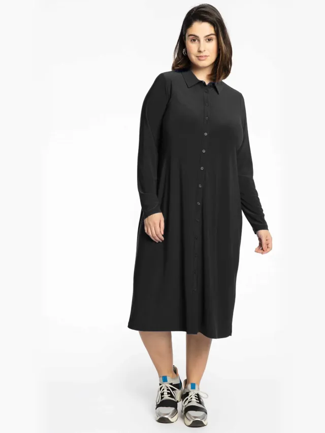 Yoek blousejurk midi zwart
