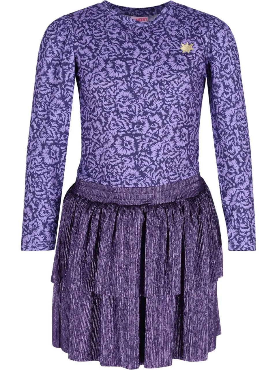 B.Nosy gebloemde midi jurk met Candy Flower print paars lila, foto 2