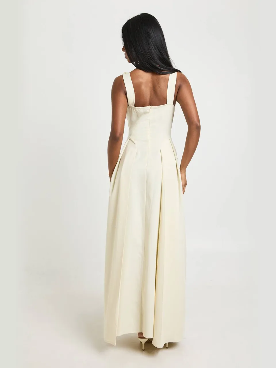 boohoo Dames Gestructureerde Skater Maxi Jurk crème, foto 2