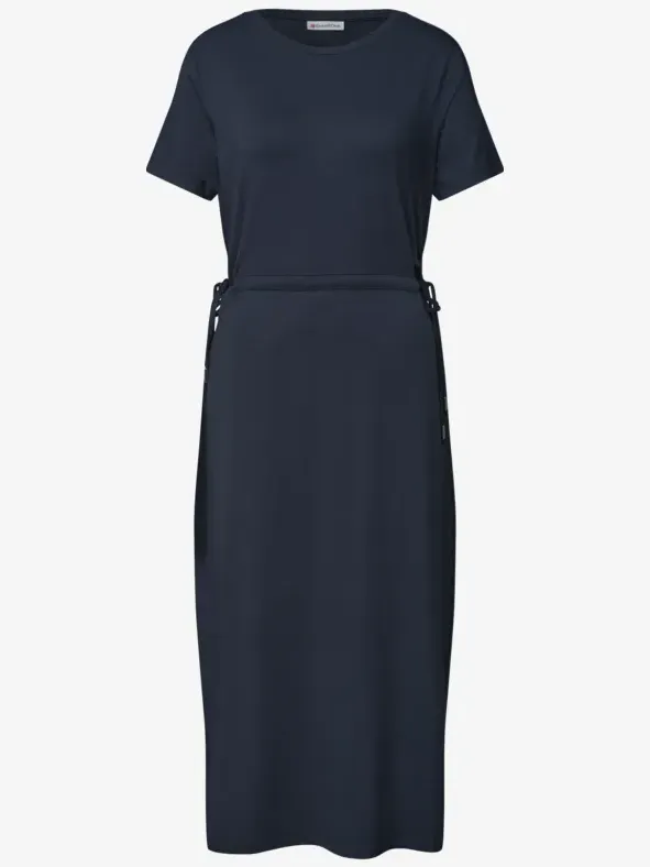 Street One Midijurk van jersey met ronde hals blauw, foto 3