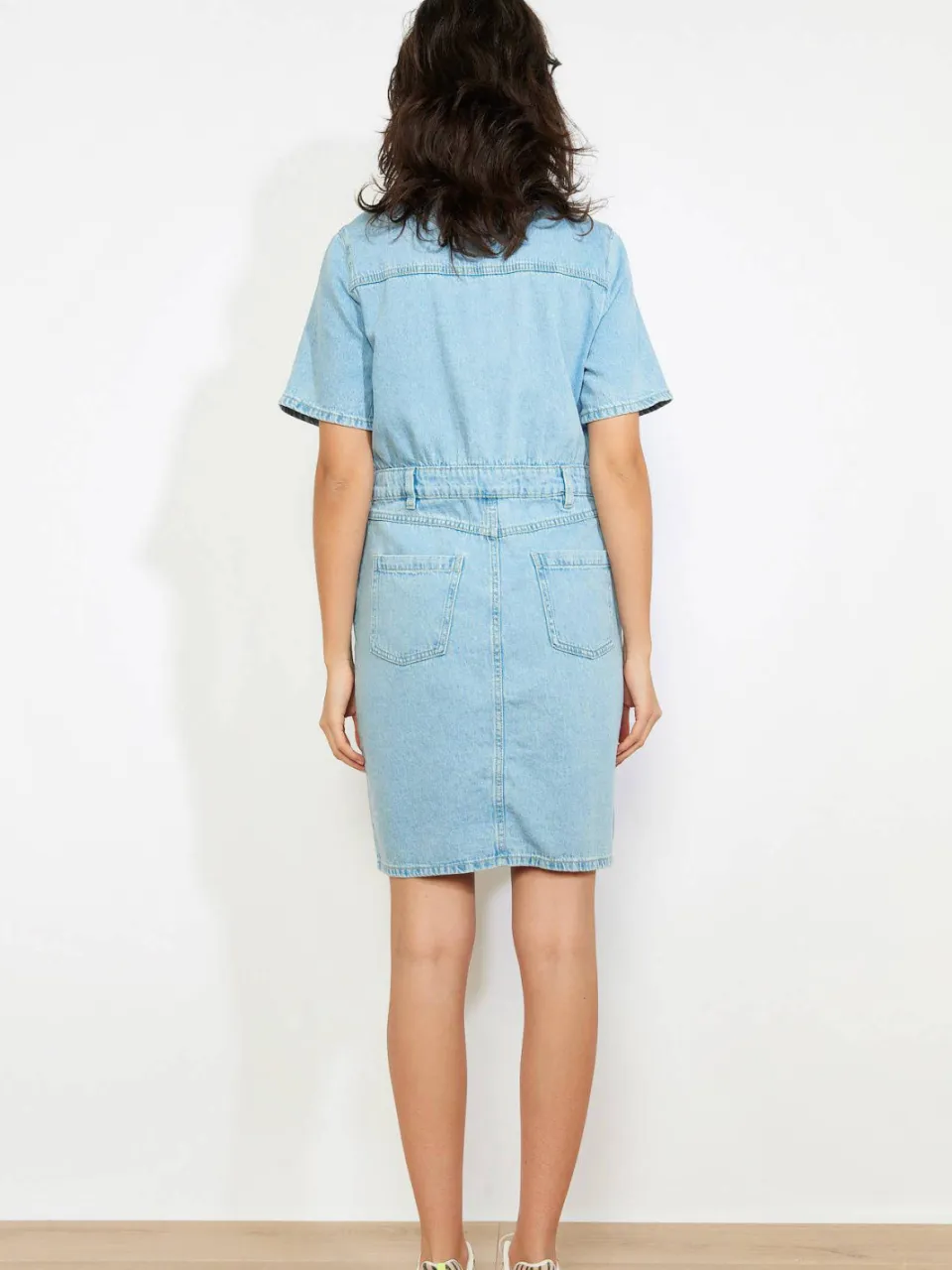 LOLALIZA denim blousejurk light blue denim, foto 5