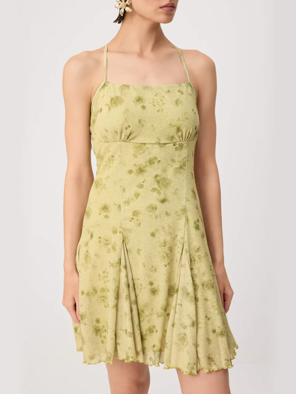 Trendyol TRENDYOLMİLLA Dames Groen Abstract Kort / Mini Mouwloos A-lijn Jurken, foto 2
