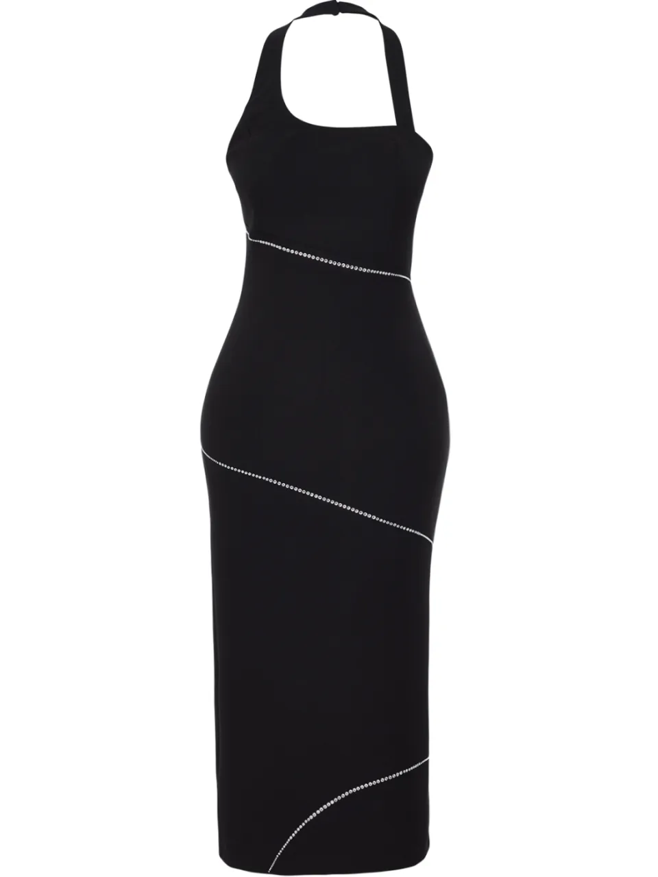 Trendyol TRENDYOLMİLLA Dames Zwart Effen Midi Mouwloos Stijlvol/Avond Bodycon Jurken, foto 2