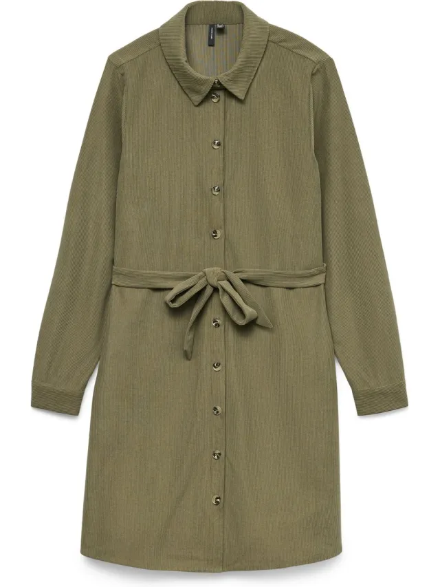 Vero Moda VMELLY L/S SHORT SHIRT DRESS WVN GA - Dames - Mini jurken Grape Leaf