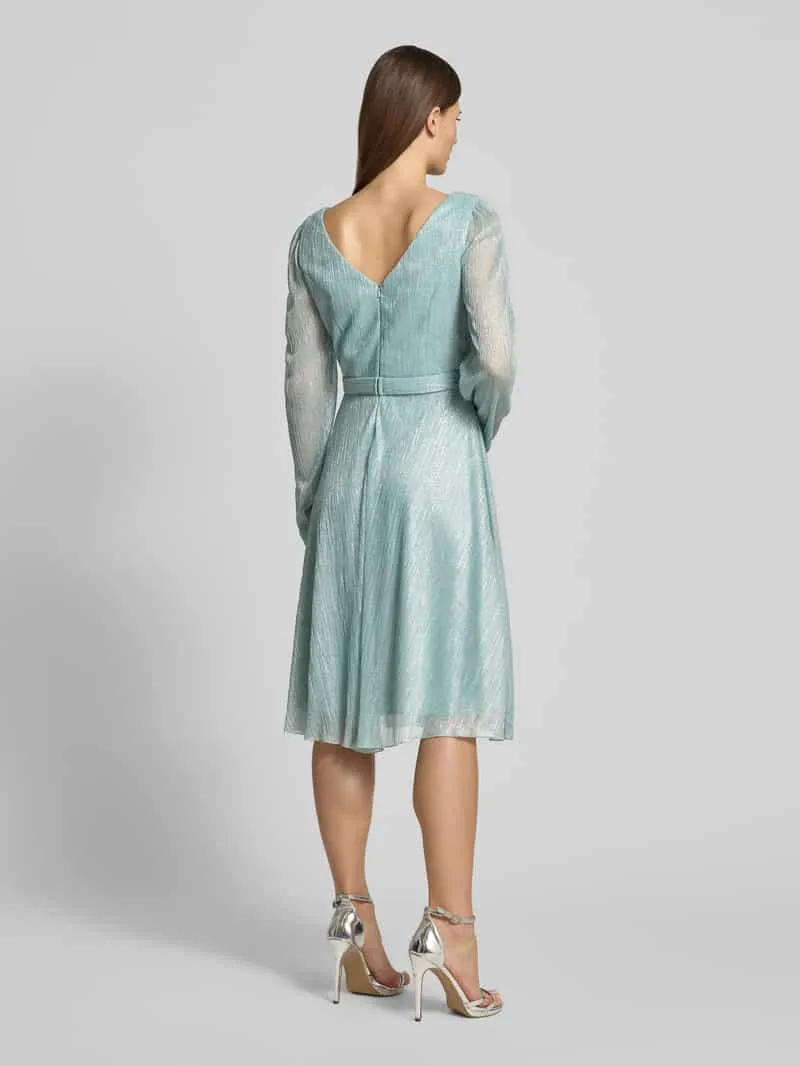 TROYDEN COLLECTION Jurk in wikkellook mintgroen, foto 3