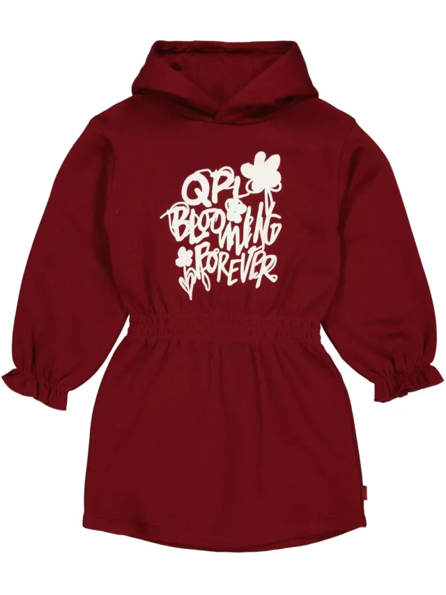 QPI midi sweatjurk donkerrood