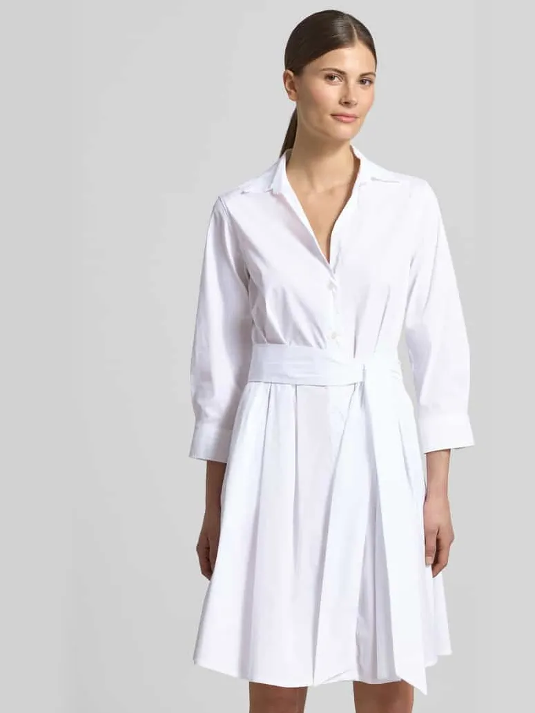 0039 italy Overhemdjurk met strikceintuur model 'JULE' wit