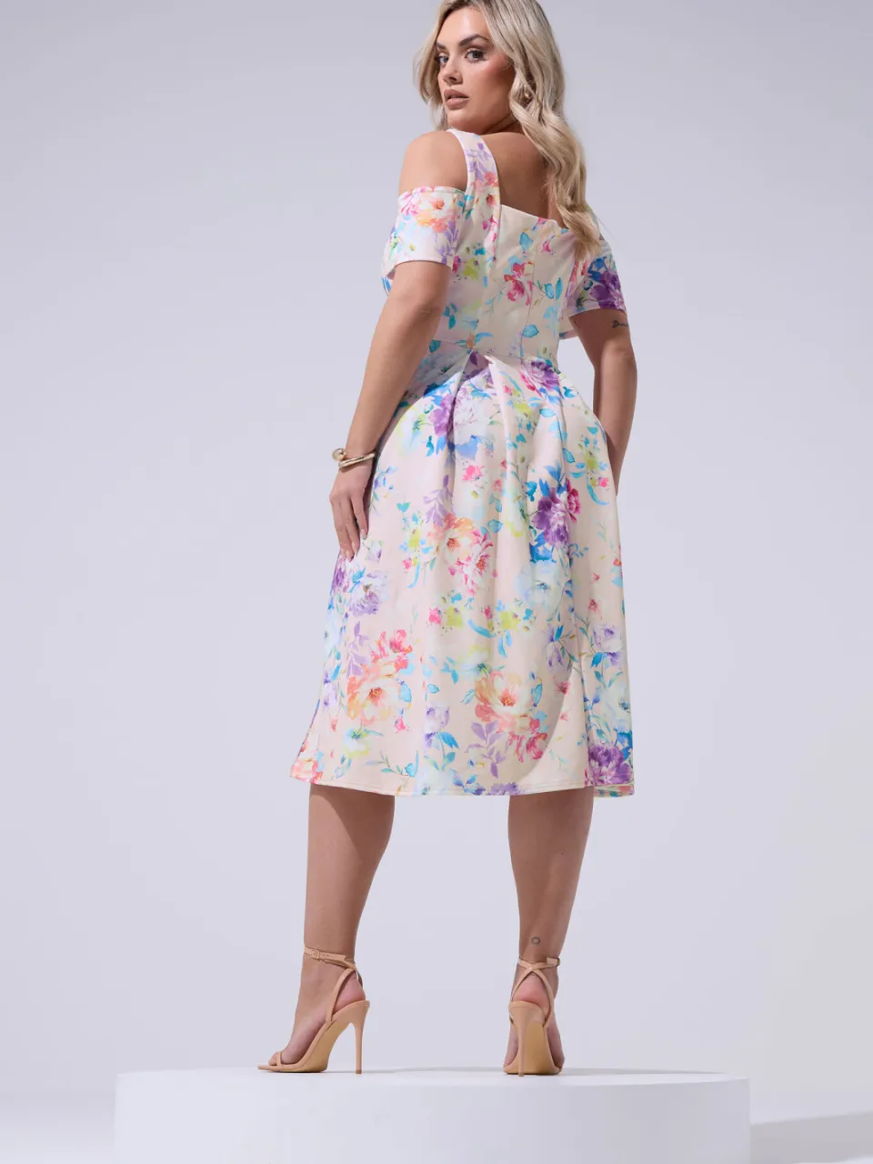 Yours London Roze Skaterjurk Met Bloemenprint, foto 3