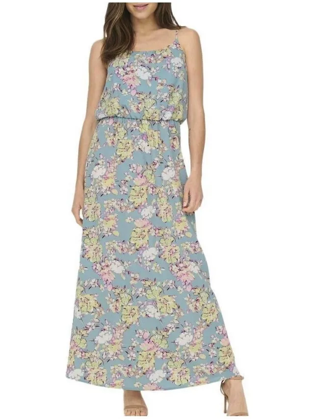Only Lange Jurk Only Robe Blauw