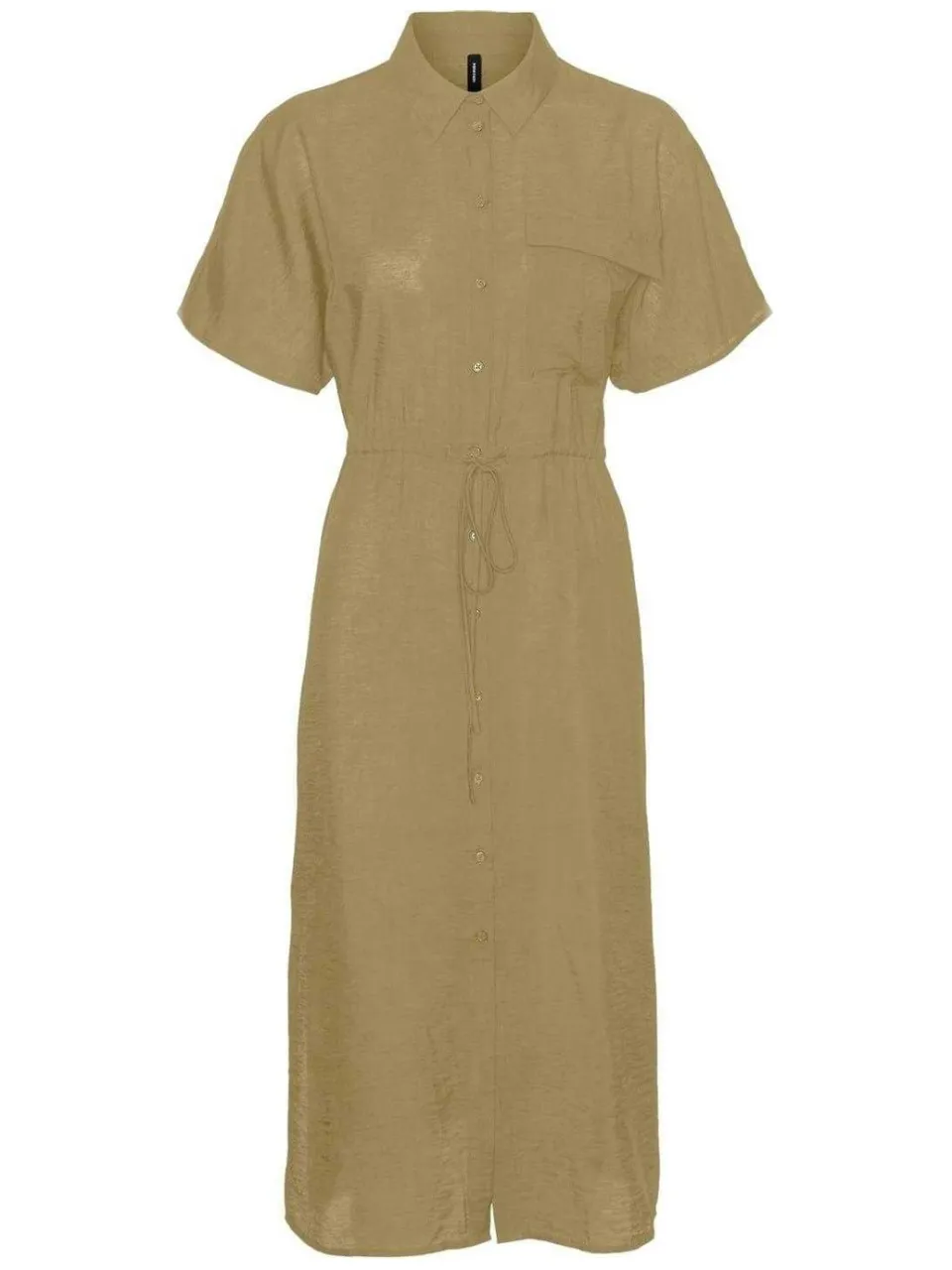 Vero Moda Midi-shirtjurk met kraag voor dames (Iris) (Khaki), foto 2
