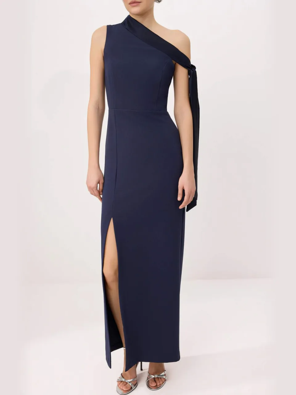 Trendyol TRENDYOLMİLLA Dames Donkerblauw Effen Maxi Mouwloos Recht Avond & Gala Jurk marineblauw/blauw, foto 2