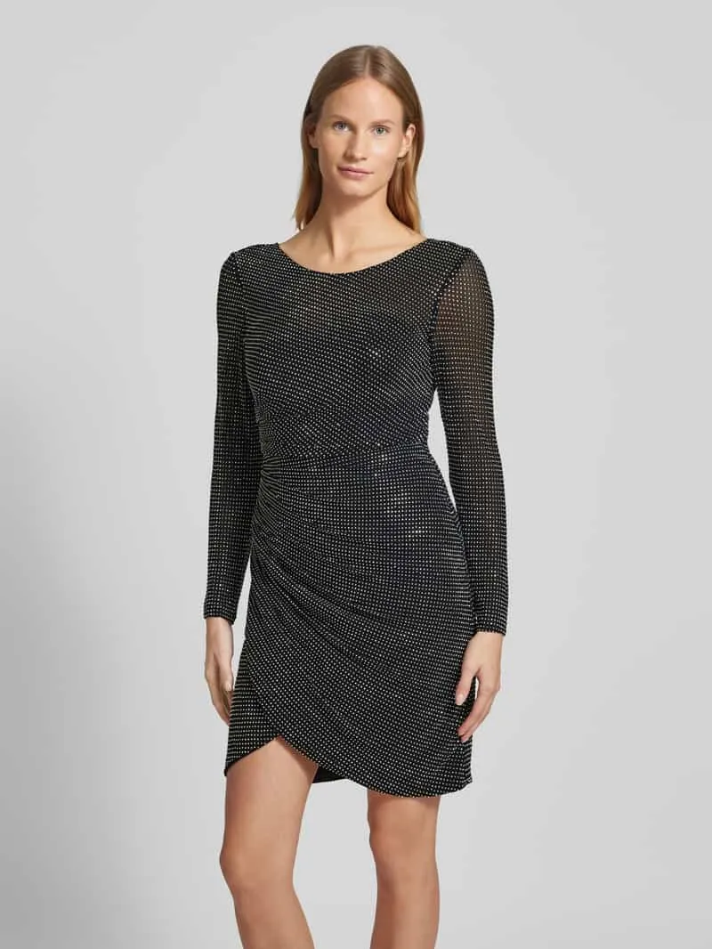Hey Kyla Knielange cocktailjurk met strass-steentjes zilver, foto 4