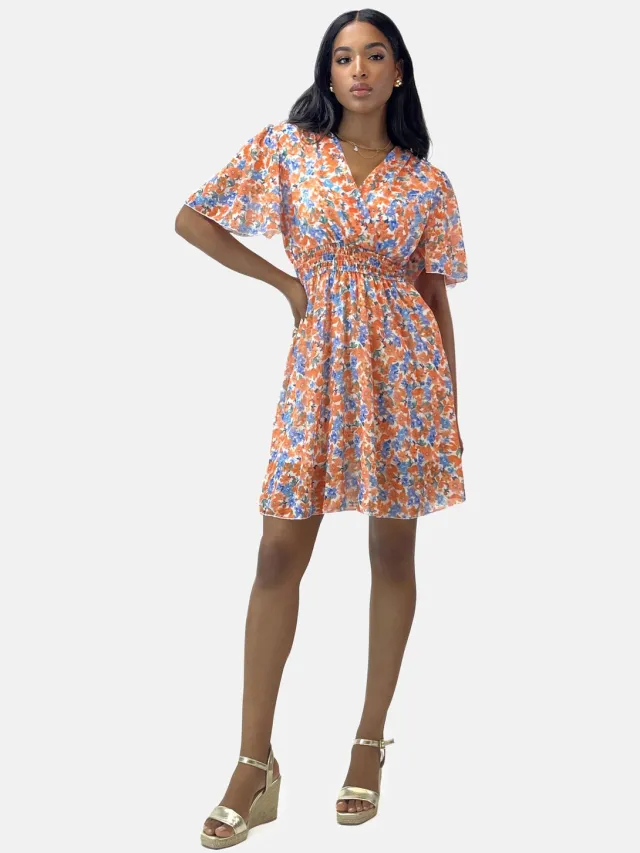 Elara Midikleid Orange