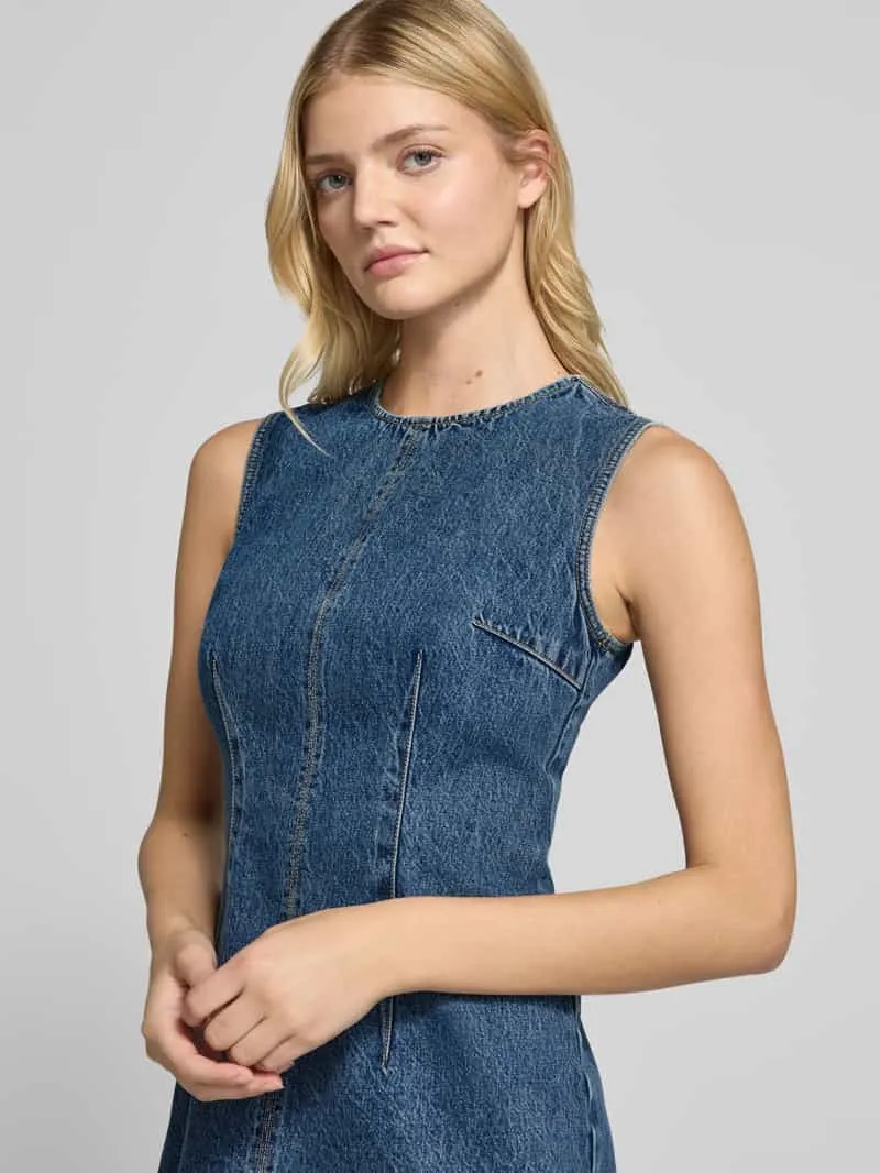 Hugo Mini-jurk met deelnaden jeansblauw, foto 4