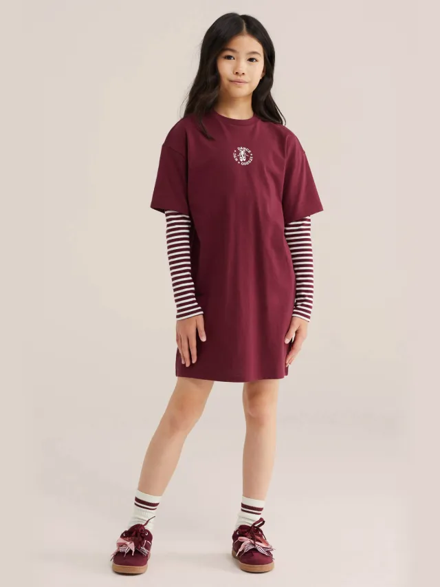 WE Fashion T-shirtjurk donkerrood