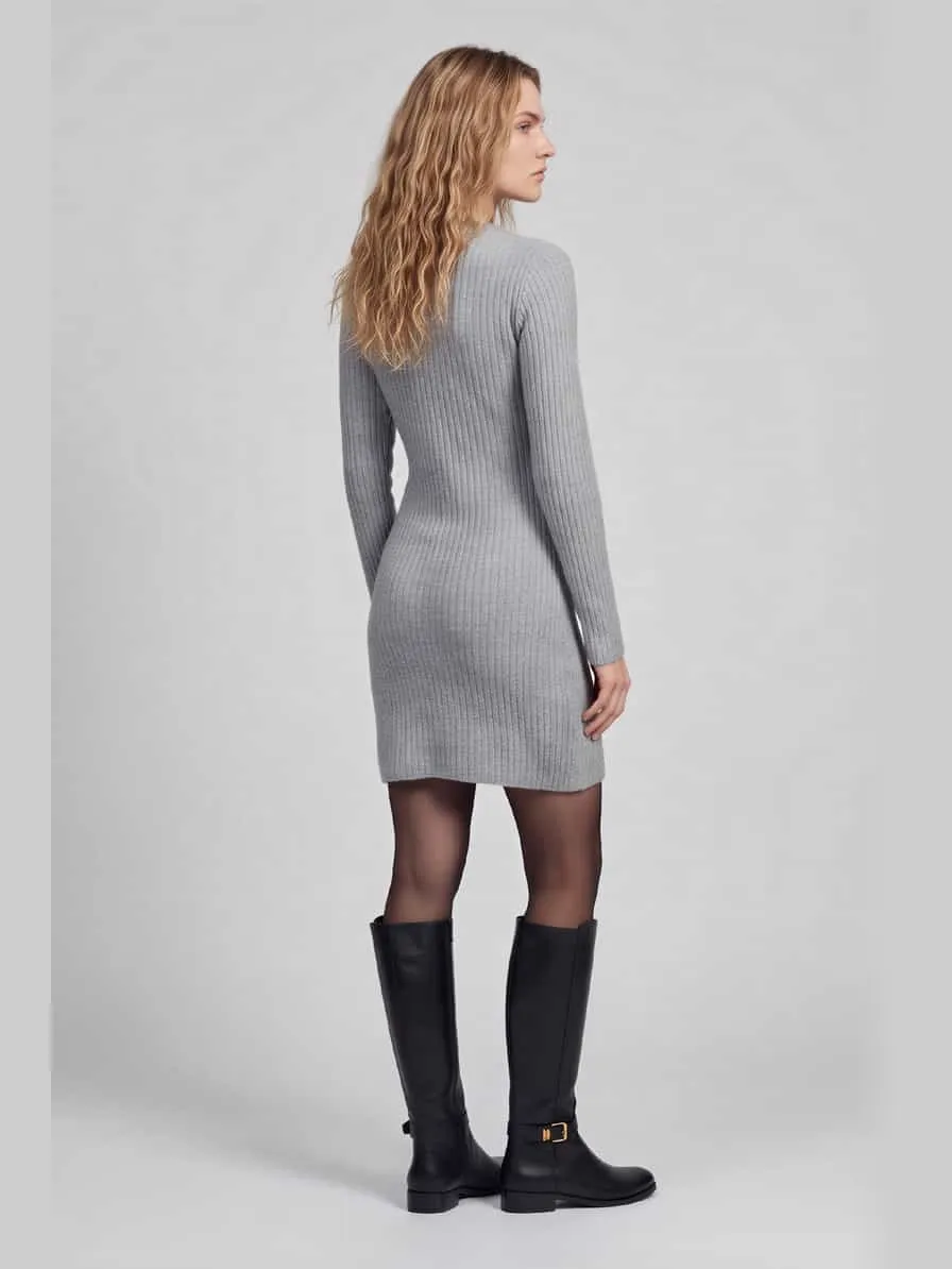 Vero Moda Regular fit tricotjurk met ronde hals model 'JOSANNA' middengrijs gemêleerd, foto 4