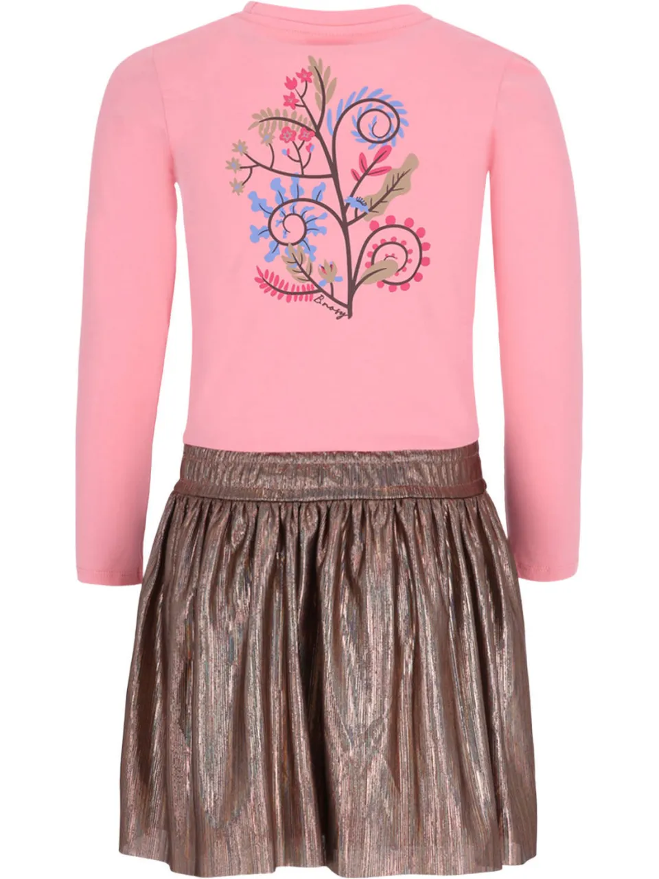 B.Nosy Daisy midi jurk met glitters en backprint roze goud, foto 2