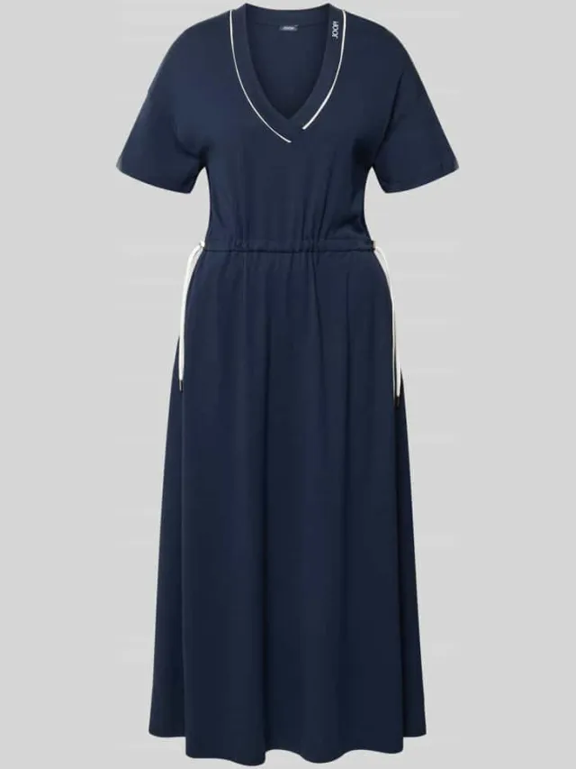 Joop! midi-jurk met verstelbare taille model 'Tomika' marineblauw, foto 2