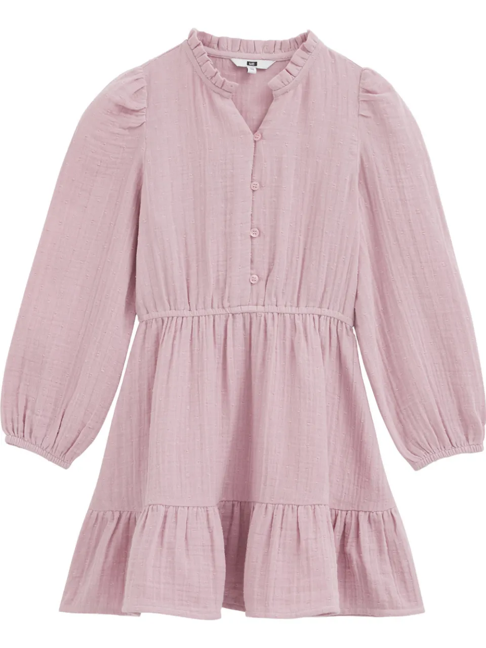 WE Fashion midi jurk met plooien roze, foto 2