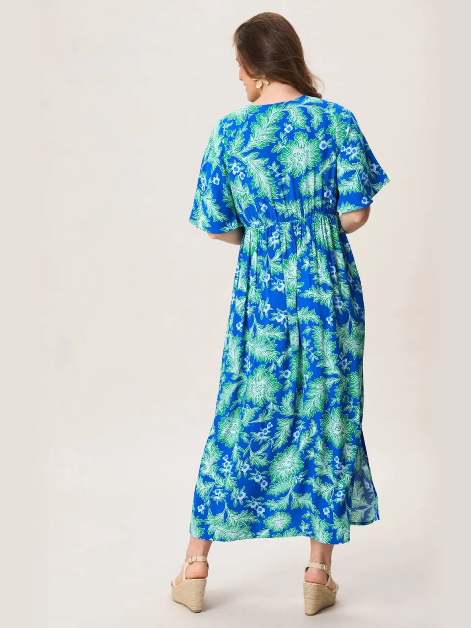 Miss Etam gebloemde maxi zomerjurk - blauw, foto 3